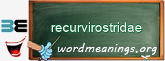 WordMeaning blackboard for recurvirostridae